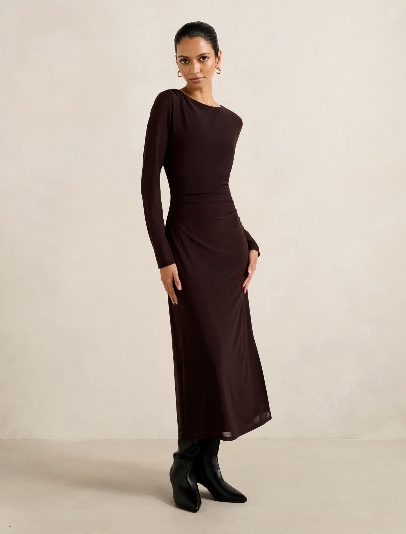 Ally Petite Long Sleeve Midi Dress Forever New