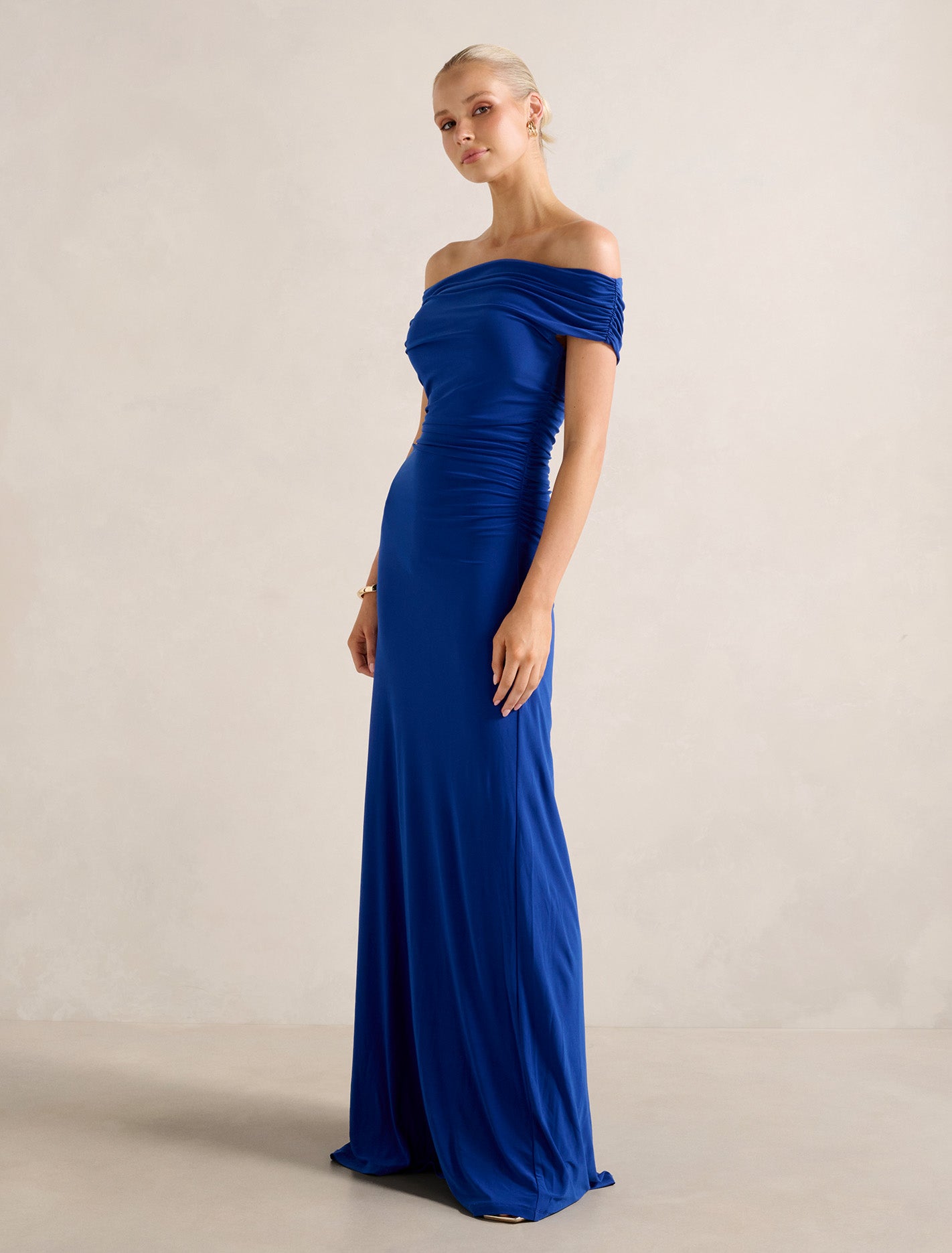 Romy Off Shoulder Jersey Maxi Dress Forever New