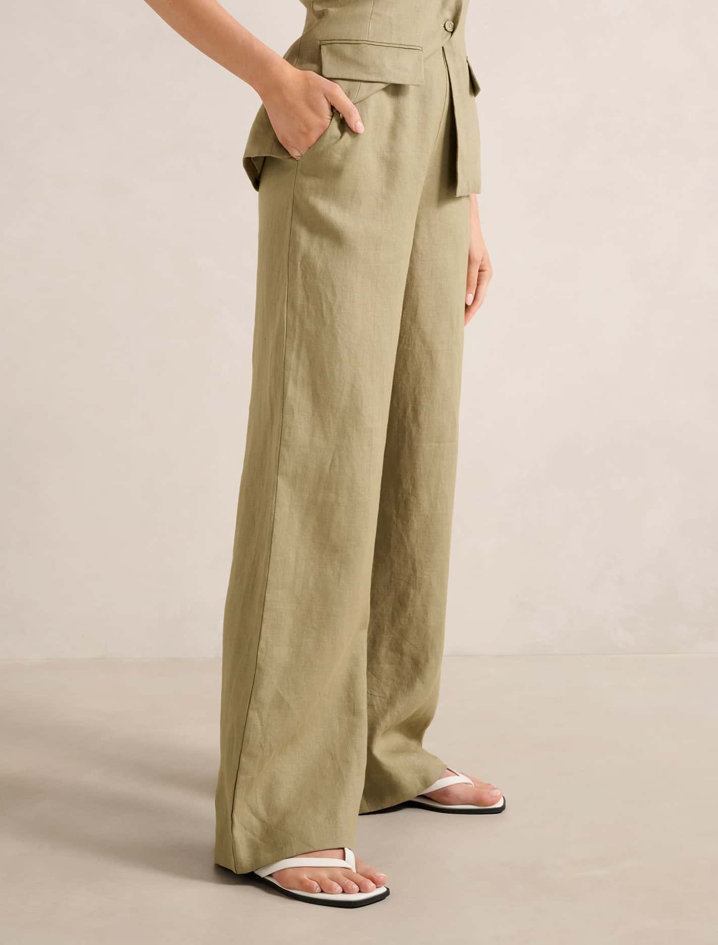 Tia Linen Wide Leg Pants