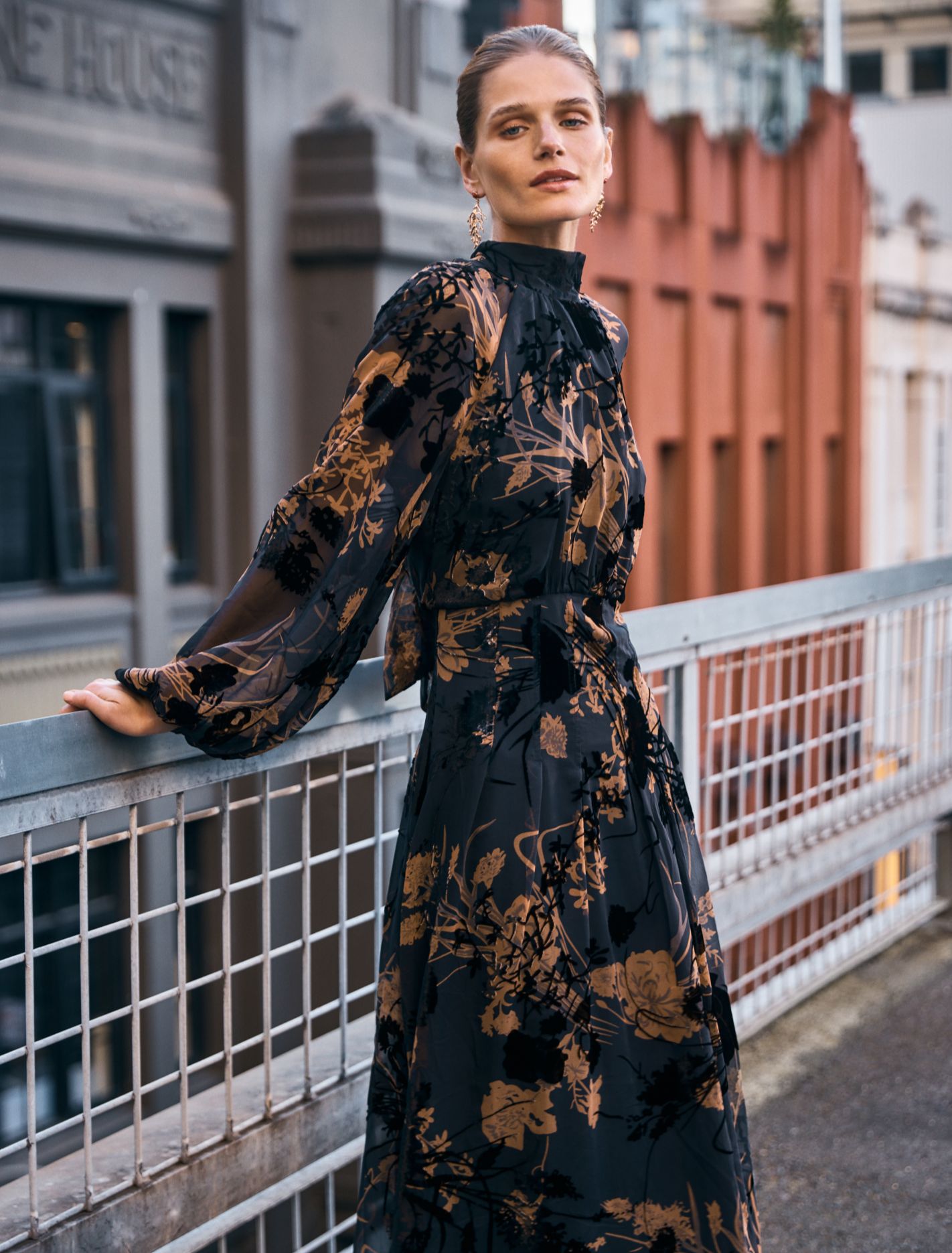 Janelle Velvet Burnout Maxi Dress Forever New