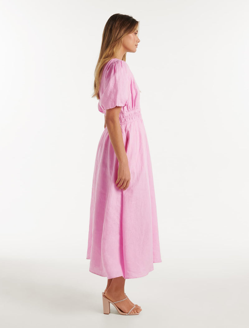 Pearla Puff Sleeve Midi Dress Forever New