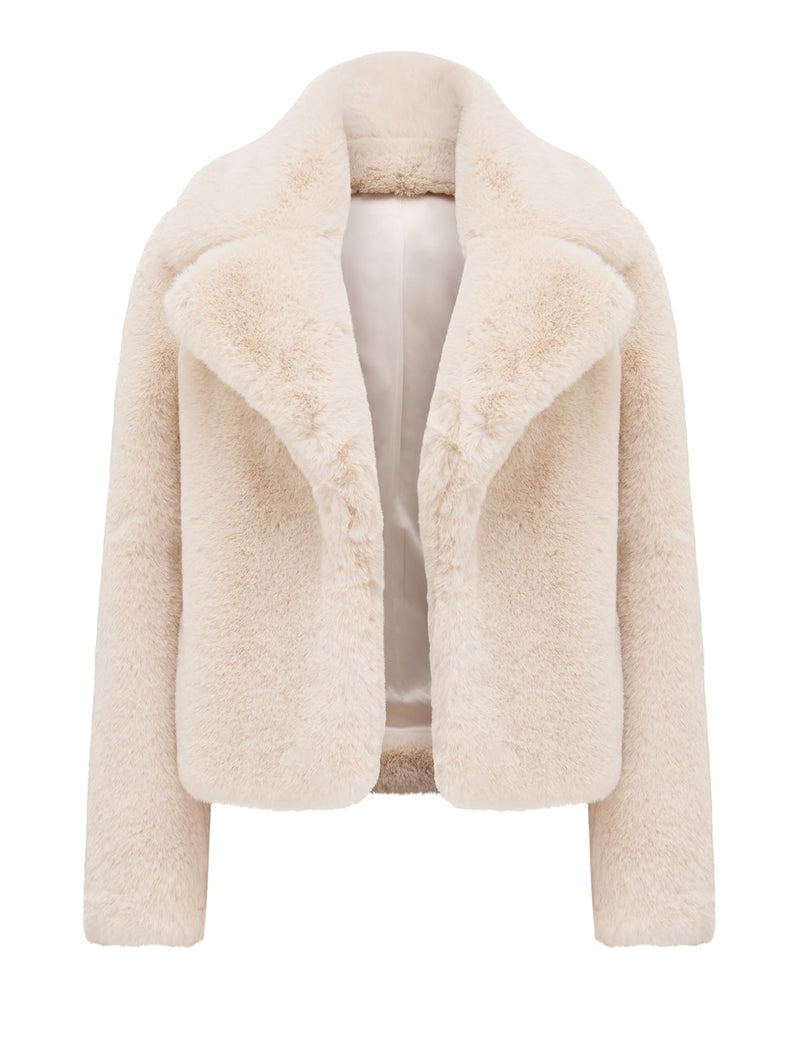 Amelia Cropped Fur Coat Forever New