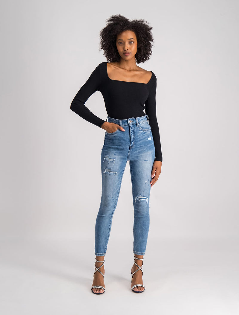 Mila Cropped High-Rise Skinny Jeans Forever New